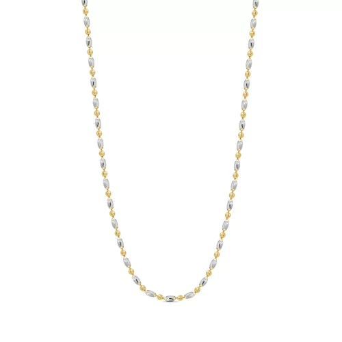 22K Gold Two Tone Beaded Necklace (10.60G)
