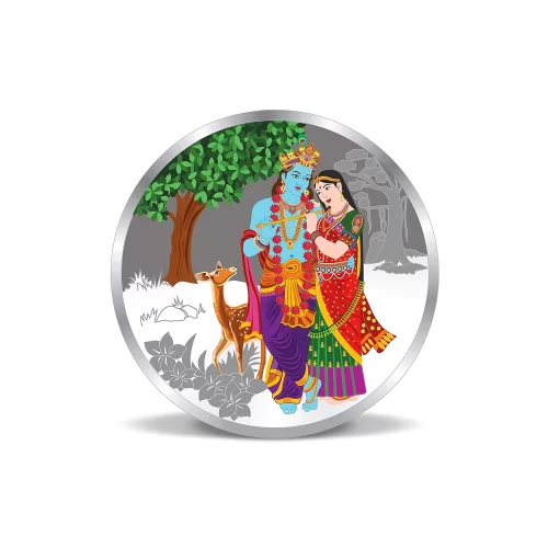 999 Radha Krishna Pure Silver Coin – 20 Grams
