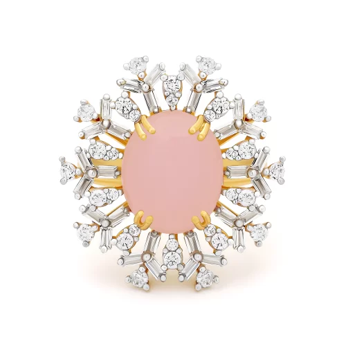 22K Gold Pink Milli Pearl Ring (8.75G)
