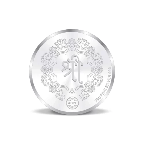 999 Lakshmi Pure Silver Coin – 20 Grams