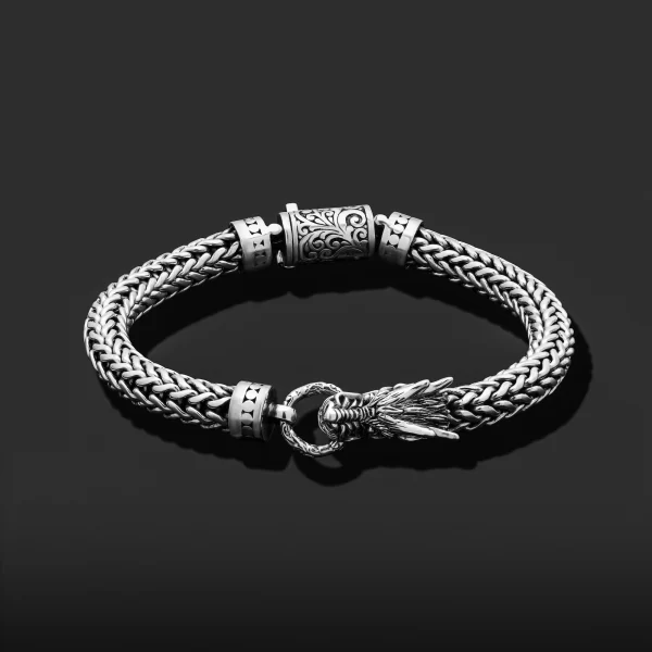 925 Sterling Silver Men's Dragon Head Bracelet