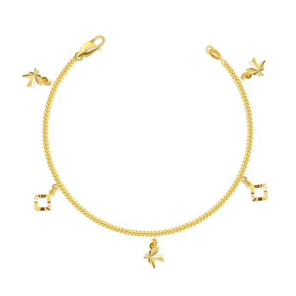 22K Gold Bird Charms Bracelet