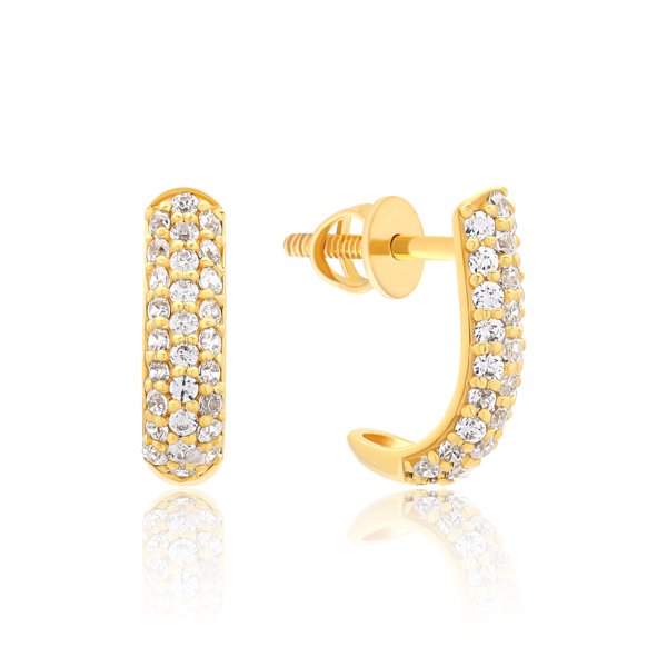 22K Gold J Stud Earrings