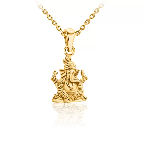 22K Gold Small Ganesha Pendant