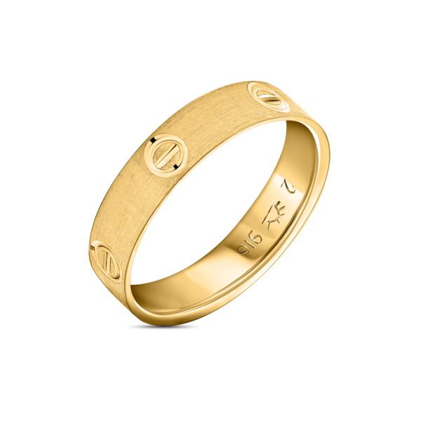 22K Gold Matte Love Ring