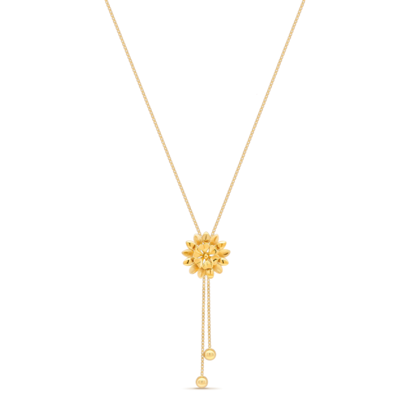 22K Gold FLower Tassel Drop Light Necklace