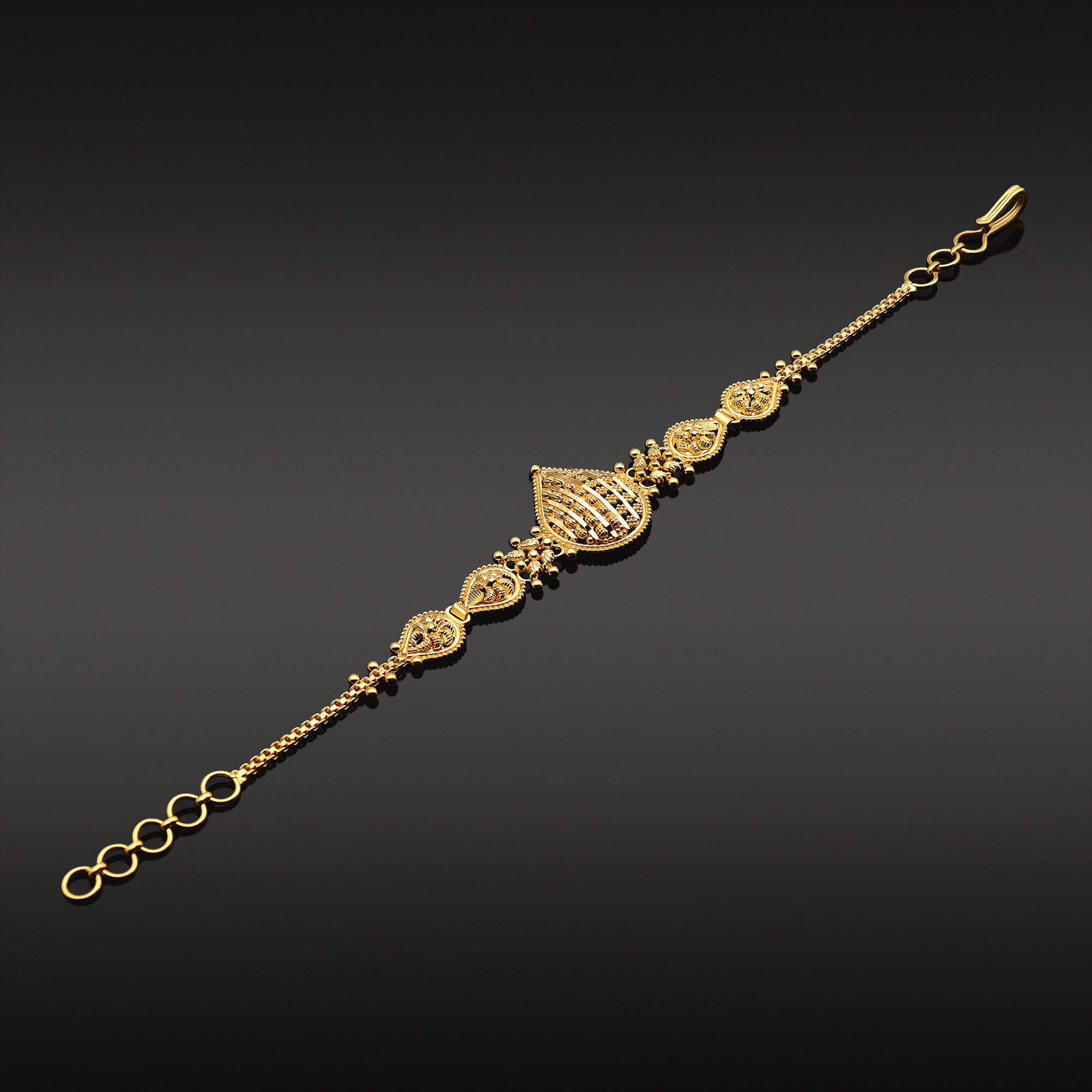 22K Multi Tone Gold Bracelet W/ White Gold Glass Blast Beads – Virani  Jewelers