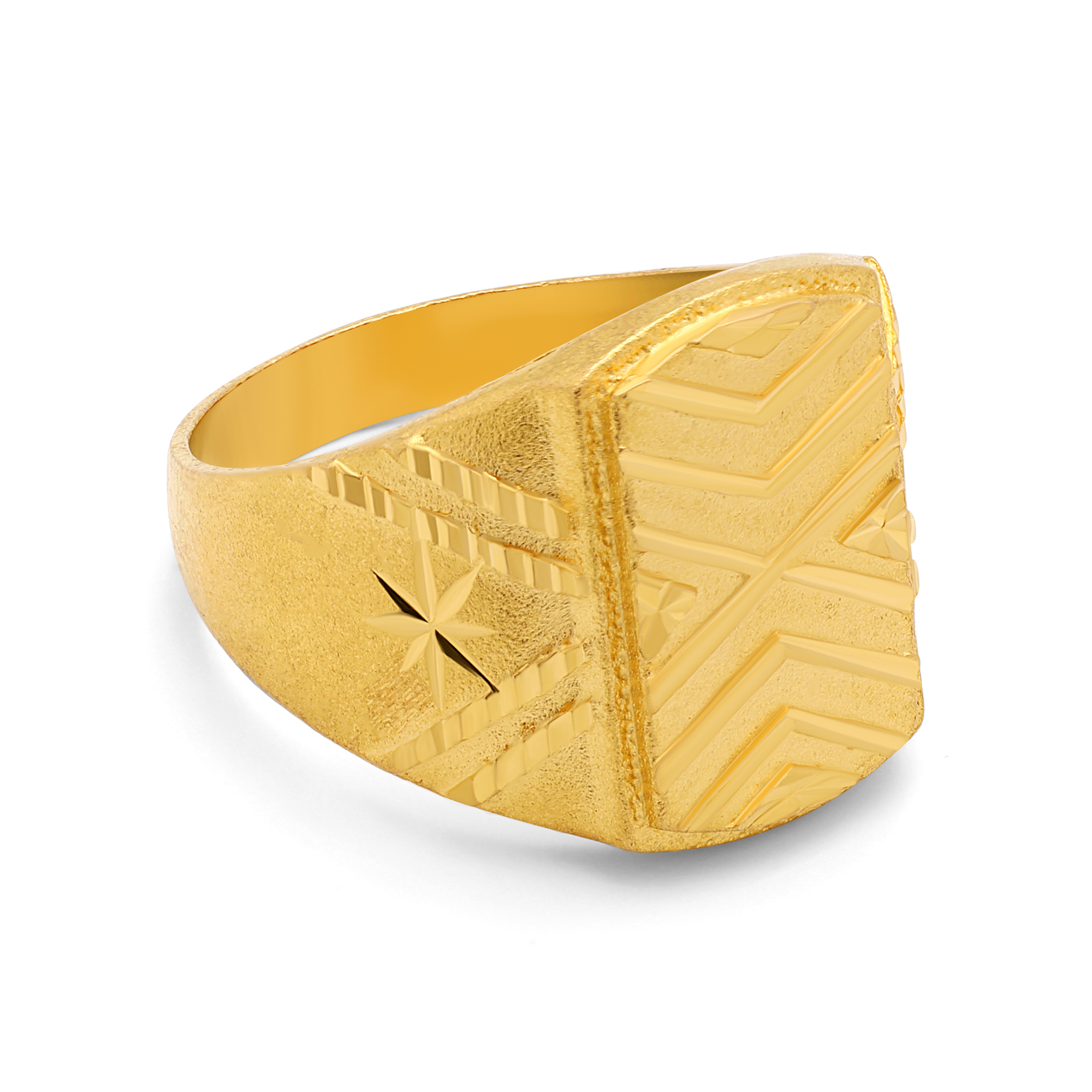 1 gram gold plated rectangle shape designer design best ring for men - –  Soni Fashion®