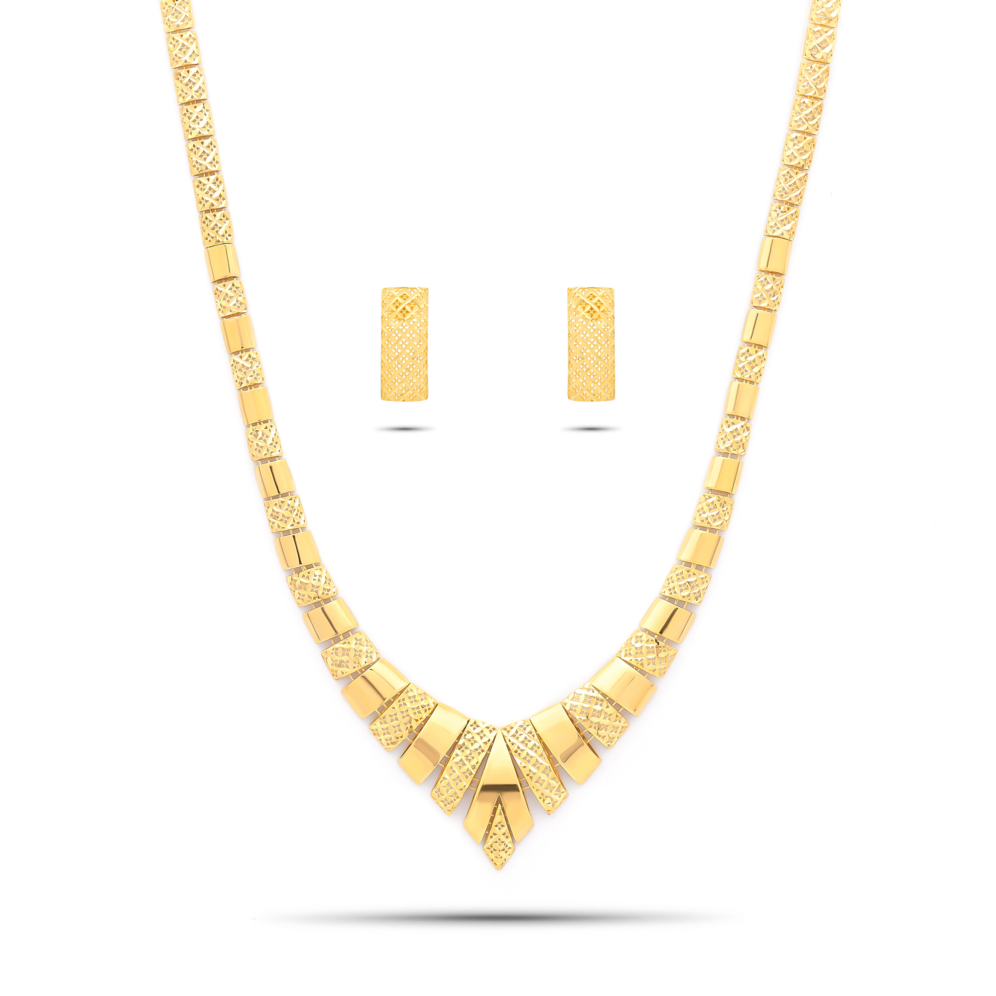 Queen of Hearts Jewelry 22K Gold Turkish Mesh Necklace Set (21.10G)