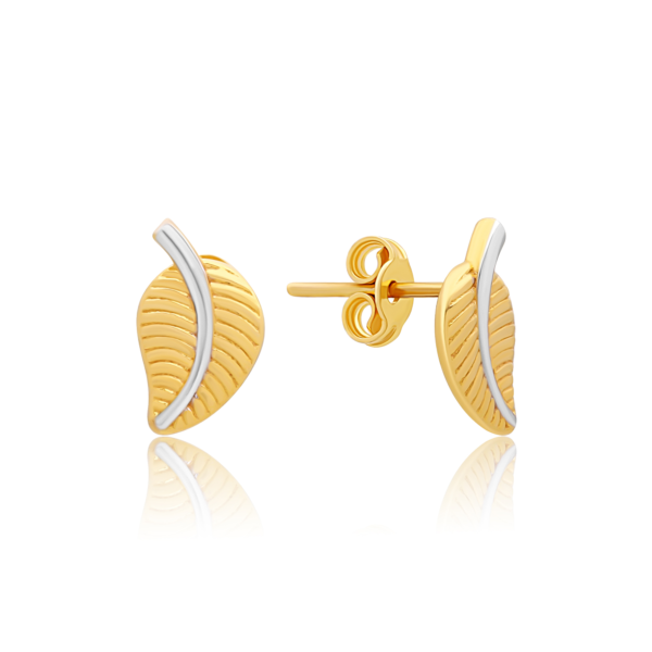 22K Gold Leaf Stud Earrings