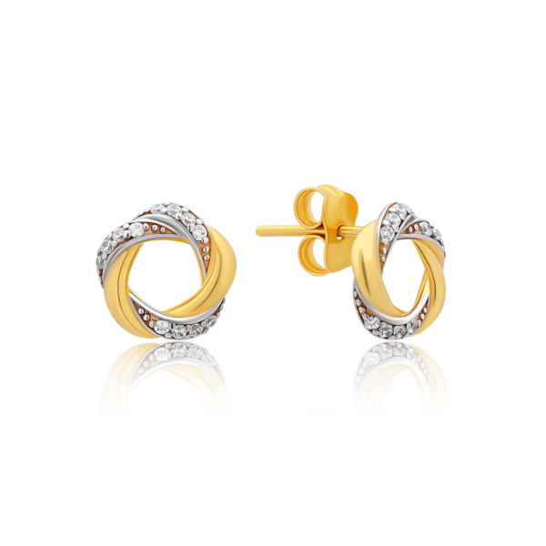 22K Gold Infinity Stud Earrings