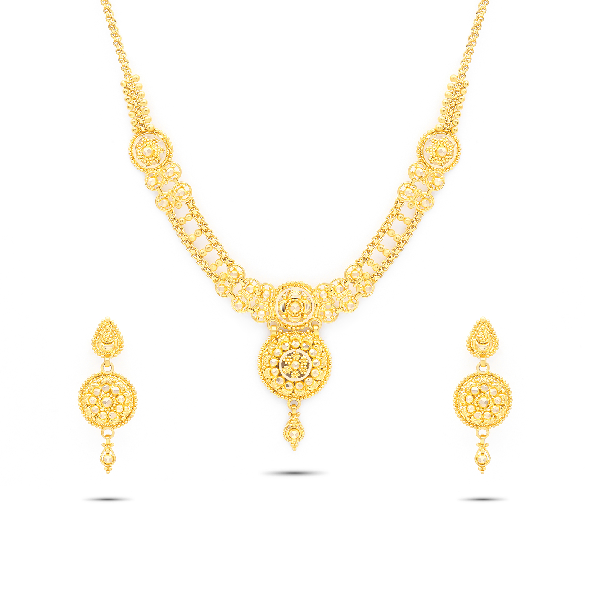 Queen of Hearts Jewelry 22K Gold Necklace Set (29.55G)