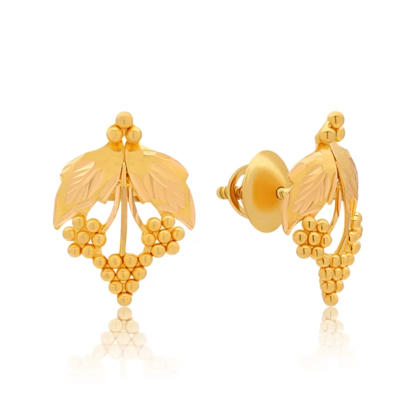 22K Gold Grape Cluster Earrings