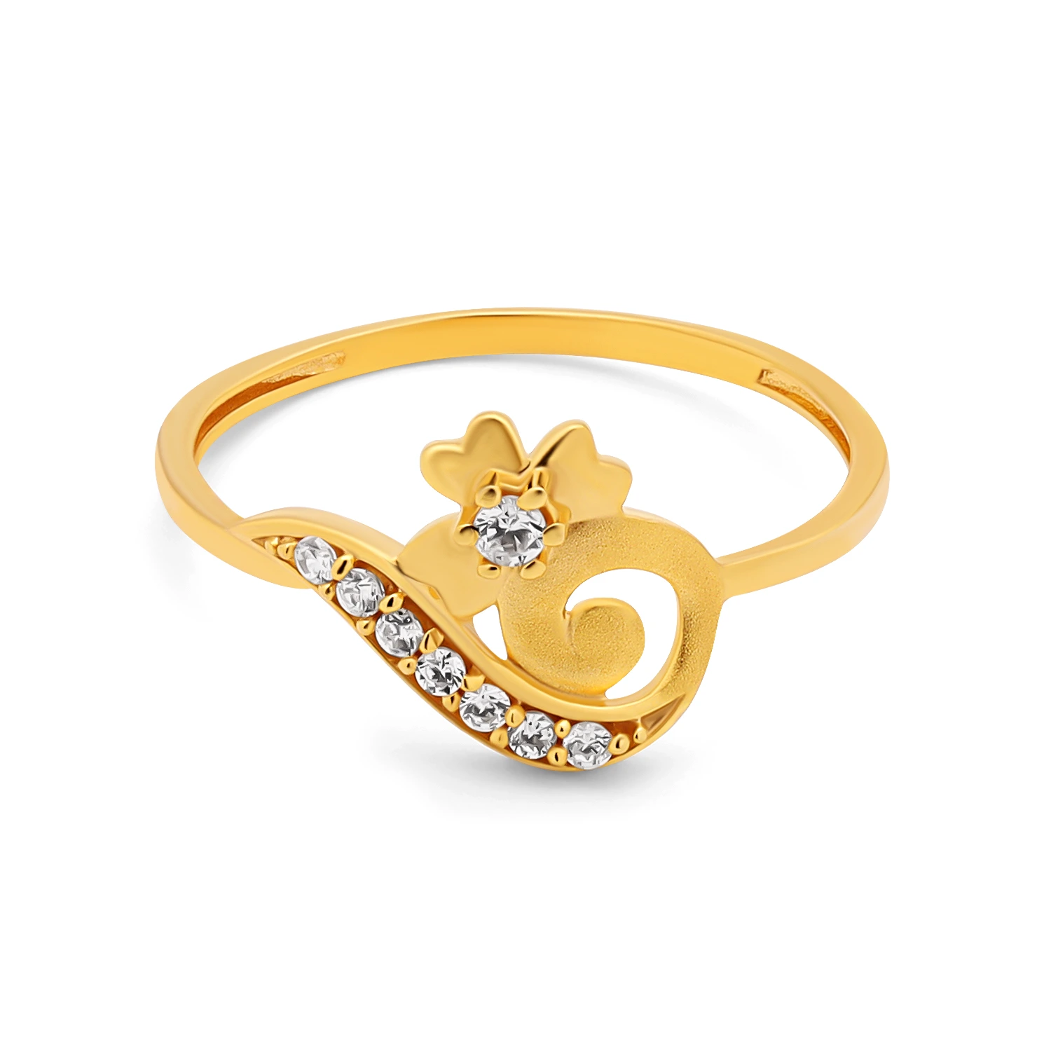 Buy quality Elegant Rose Gold Ring with Diamond Floral Accent in Pune