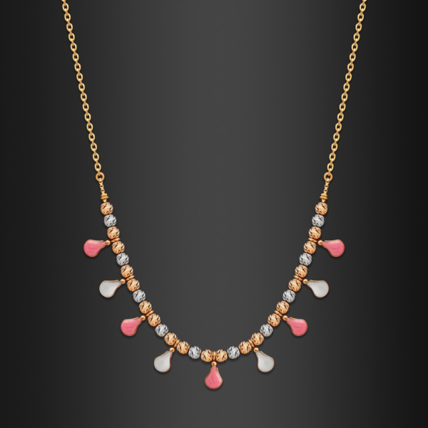 22K Gold Two-Tone Pastel Necklace