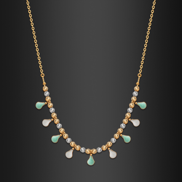 22K Gold Two Tone Pastel Necklace