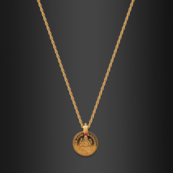 22K Gold Lakshmi Pendant Necklace