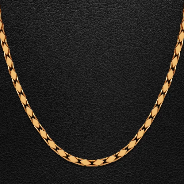 22K Gold Italian Finish Diamond Shaped Link Chain