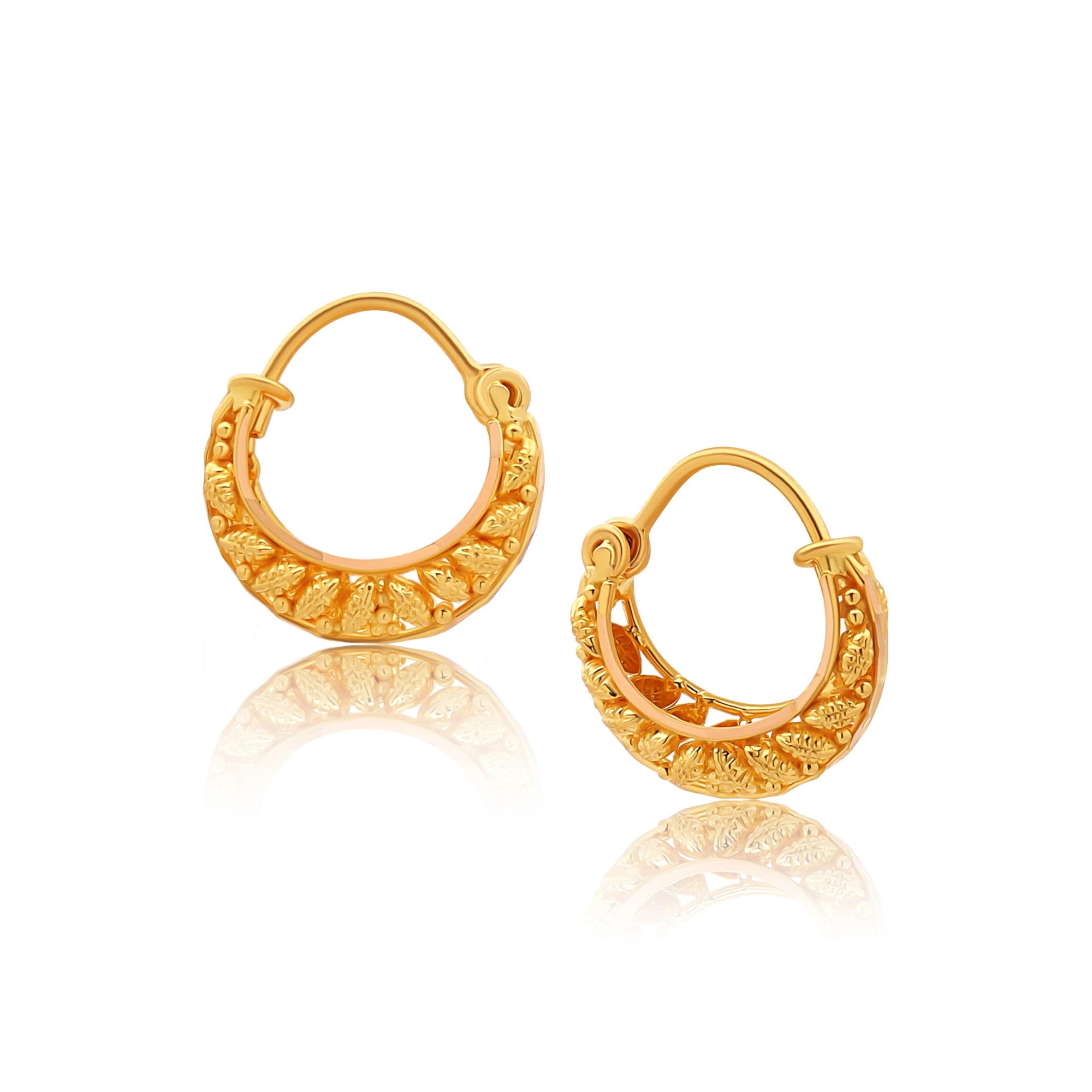 22K Gold Hoop Earrings (Ear Bali) For Baby - 235-GER16079 in 1.500 Grams