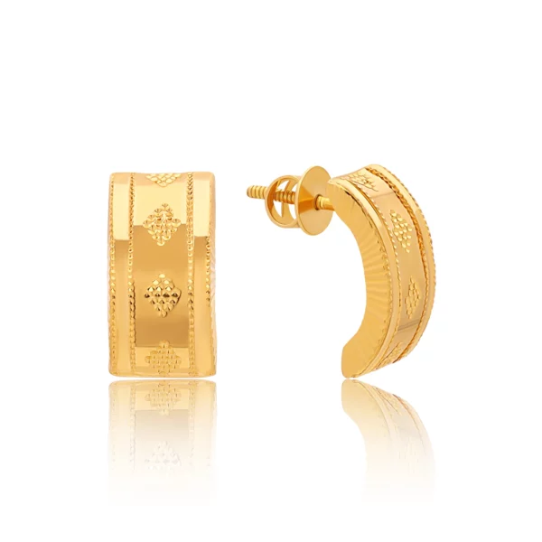 22K Gold Classic Curved Earrings