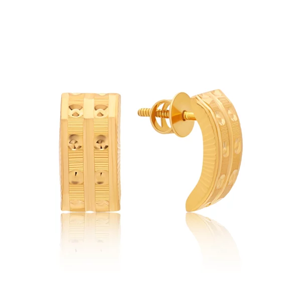 22K Gold Laser Cut Curved Earrings