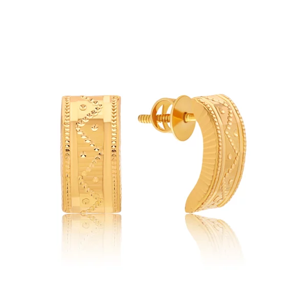 22K Gold Light Curve Stud Earrings