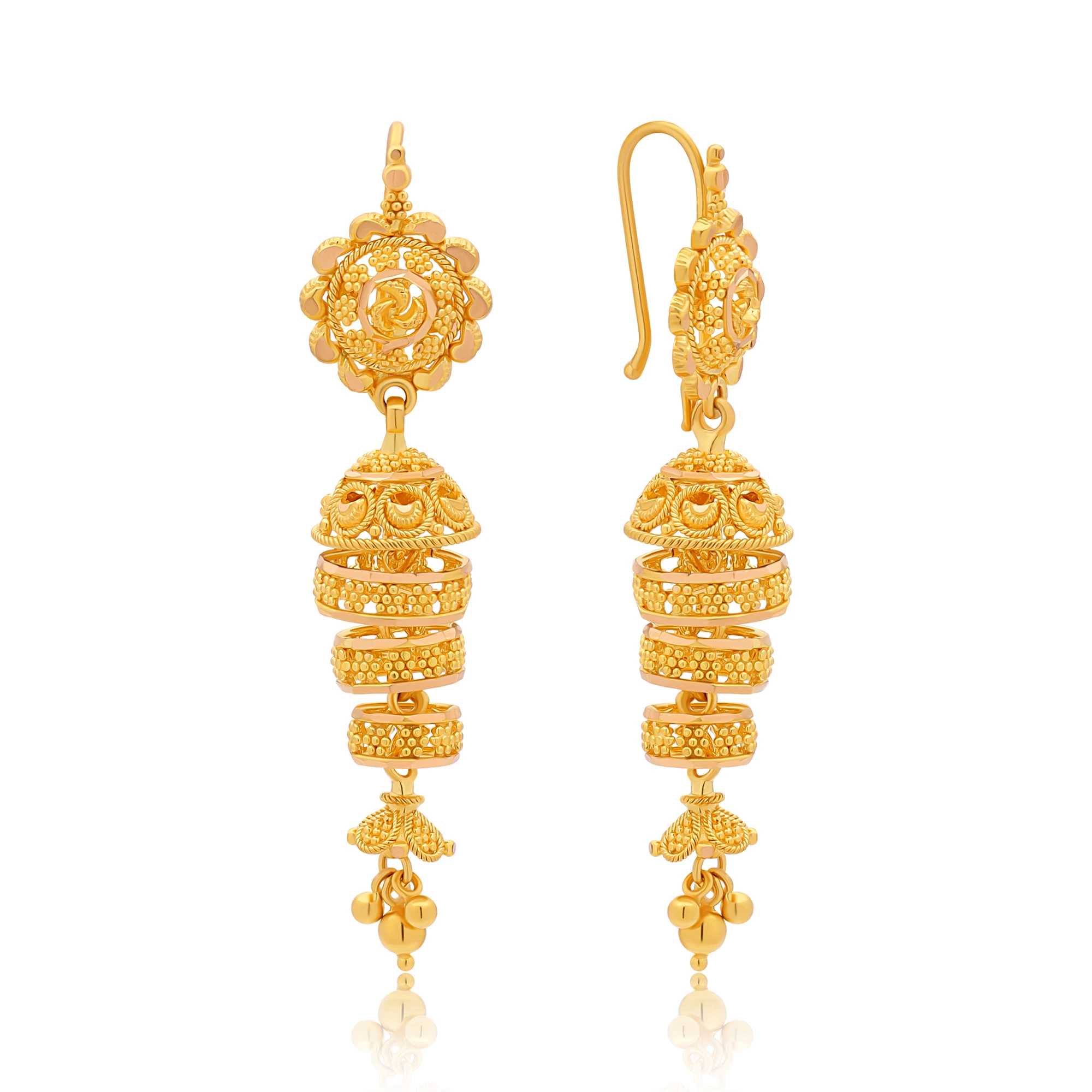 22ct Yellow Gold Flower Design Ladies Stud Earrings 2.1 Grams - Etsy