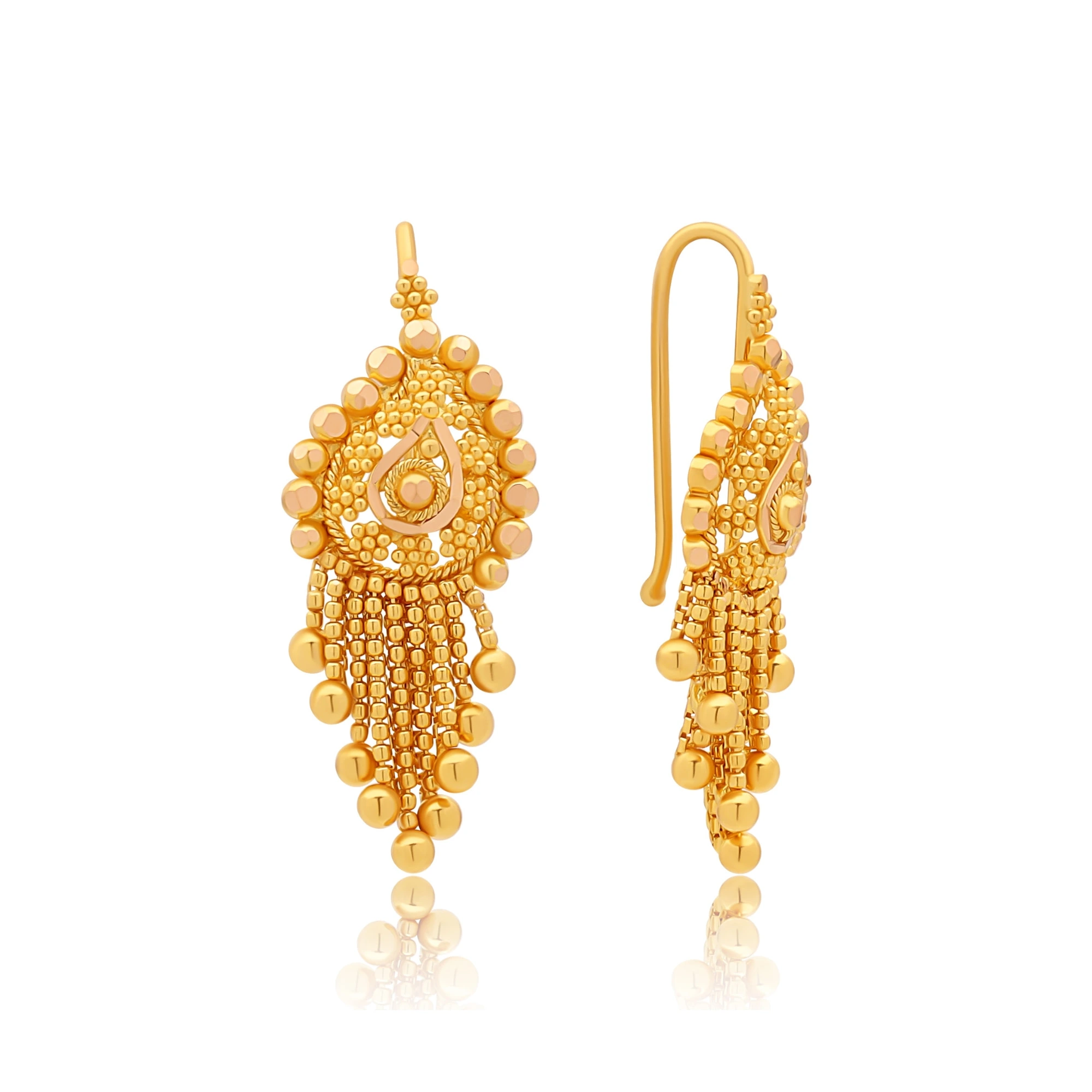 Gold plated earrings 1,6 inches | Jamini