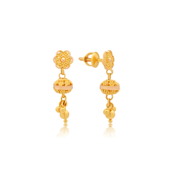 22K Gold Mini Dangle Earrings
