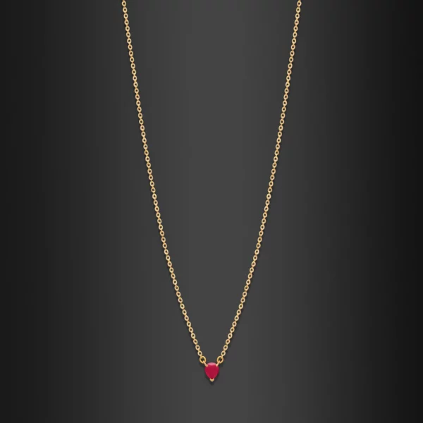 22K Gold Ruby Pendant Necklace