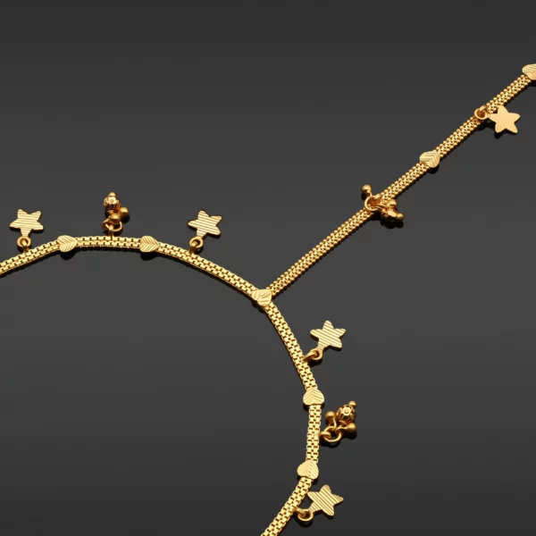 22K Gold Star Charms Ring Bracelet