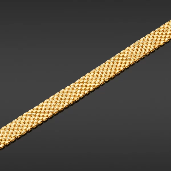 22K Gold Woven Links Men's Bracelet
