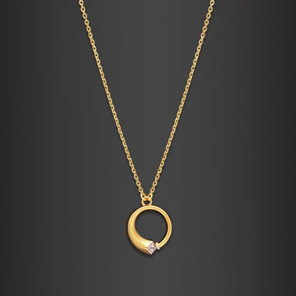 22K Gold Coiled Pendant Necklace