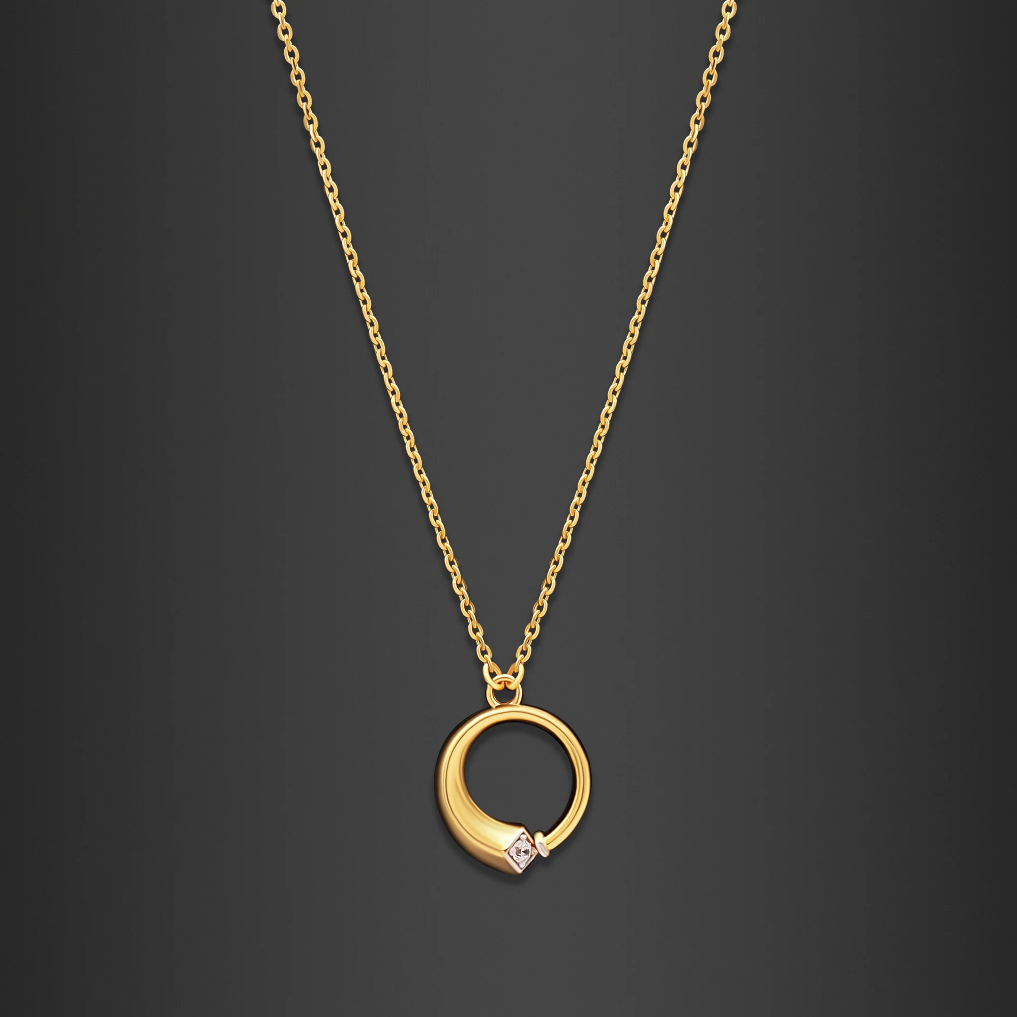22K Gold Coiled Pendant Necklace (5.80G)