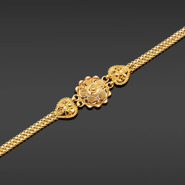 22K Gold Floral Filigree Bracelet