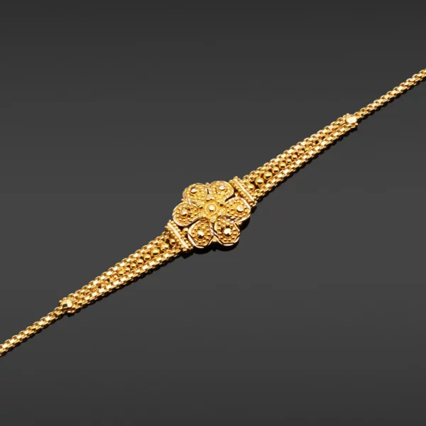 22K Gold Classic Floral Motif Bracelet