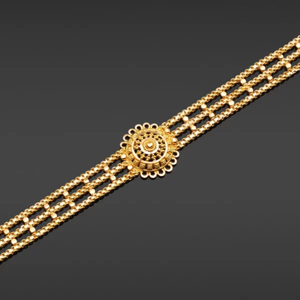 22K Gold Embroidered Flower Motif Bracelet