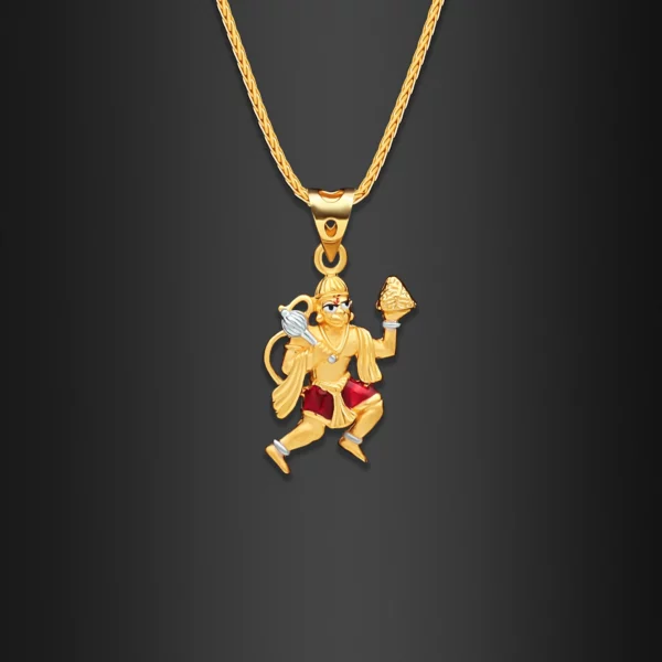 22K Gold Colorful Enamel Hanuman Pendant