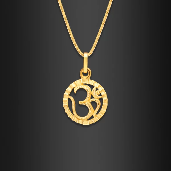 22K Gold Laser Cut OM Pendant