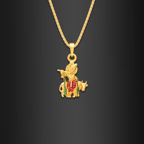 22K Gold Colored Radha Krishna Pendant