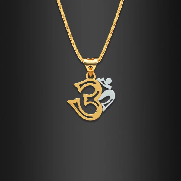 22K Gold Two Tone Cut-Out OM Pendant