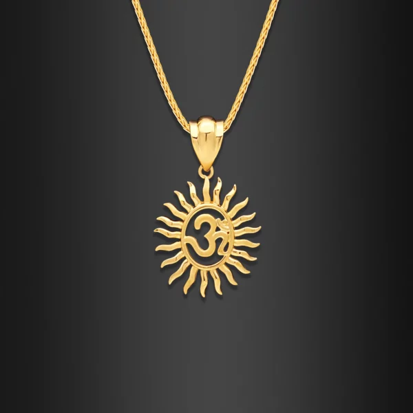 22K Gold Sunburst OM Pendant