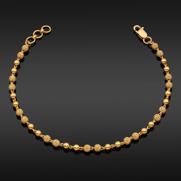22K Gold Alternating Beaded Ball Bracelet (6.55G)