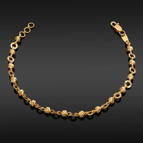 22K Gold Beaded O-Rings Bracelet (5.20G)