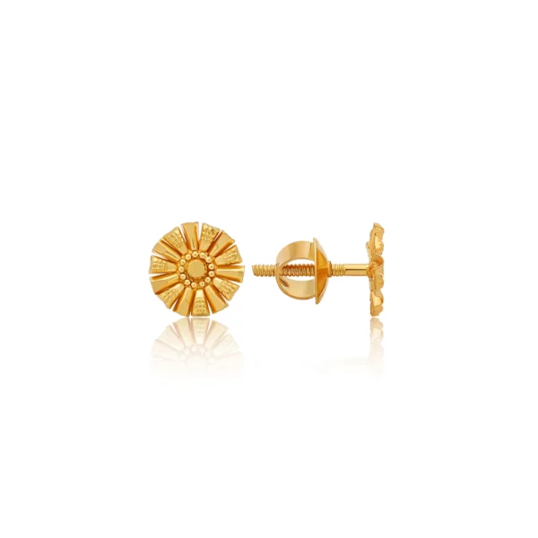 22K Gold Mini-Sized Filigree Stud Earrings (1.20G)