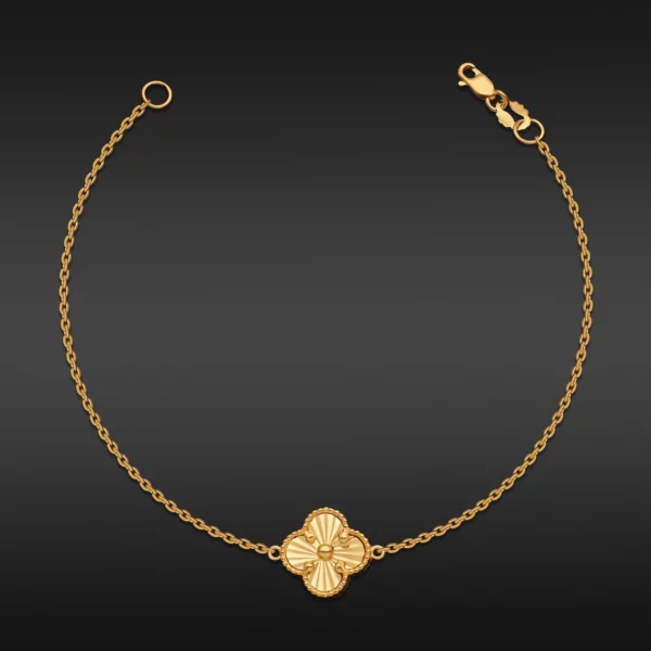 22K Gold Small Classic Clover Bracelet - 1 Motif (3.30G)