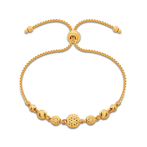 22K Gold Light Beaded Bolo Bracelet (4.75G)