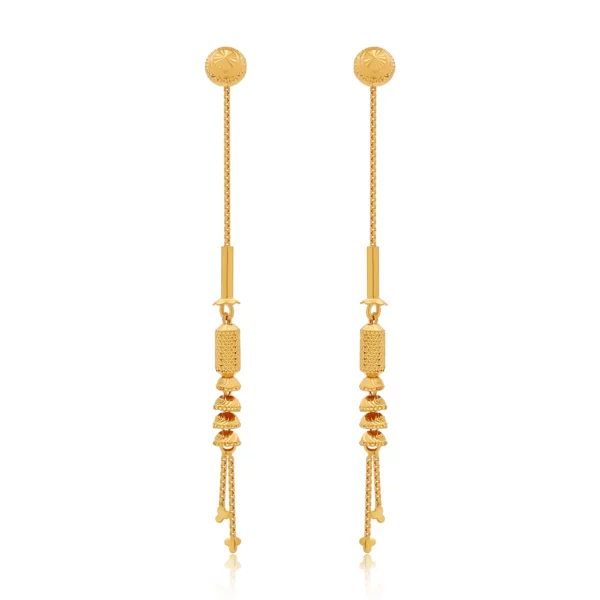 22K Gold Dangle Sui Dhaga Earrings (4.10G)