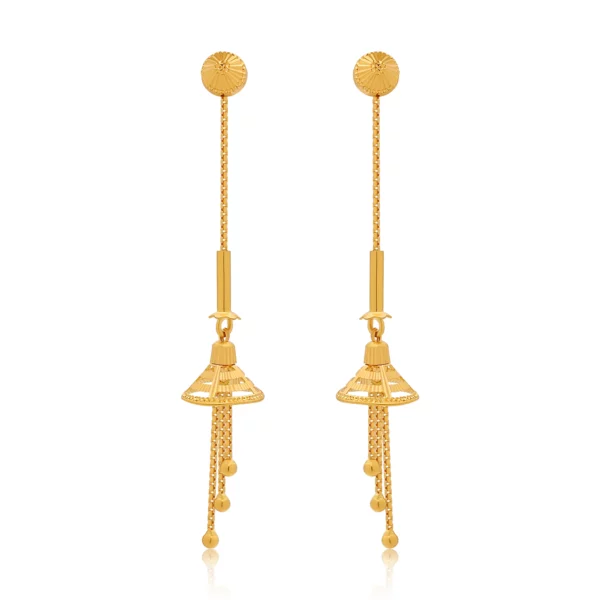 22K Gold Elegant Sui Dhaga Earrings (3.95G)