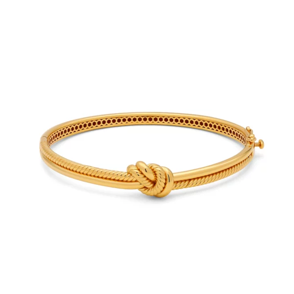 22K Gold Ribbed Knot Bangle Bracelet (16.50G)